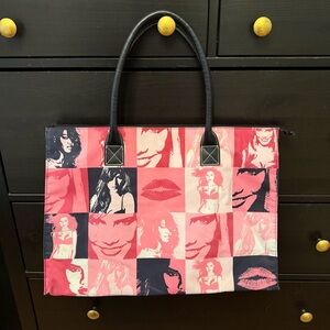 Victoria's Secret 90s Y2K Supermodel Pink and Black Graphic Tote